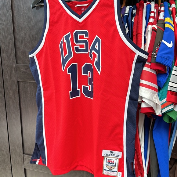 Chris Mullin USA Basketball NBA Mitchell & Ness Authentic 1984 Jersey - Red - Picture 3 of 9